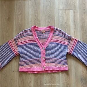 Show Me Your MuMu Pastel Striped Cardigan Good Karma Cardigan size M